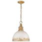 Golden Lighting Alison 1-Light Medium Pendant with Antique Ivory Shade in Vintage Gold, , large