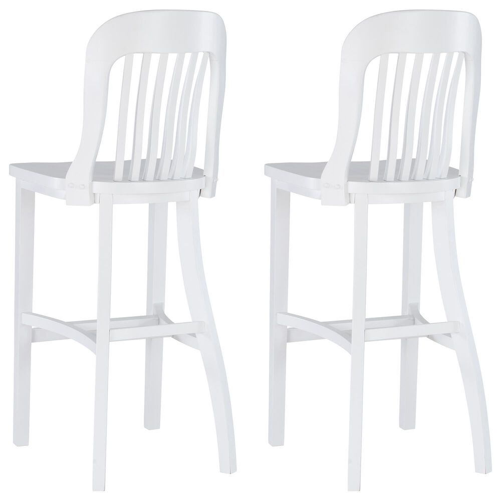 Linon Home Decor Maylen Bar Stool in Lustrous White (Set of 2), , large