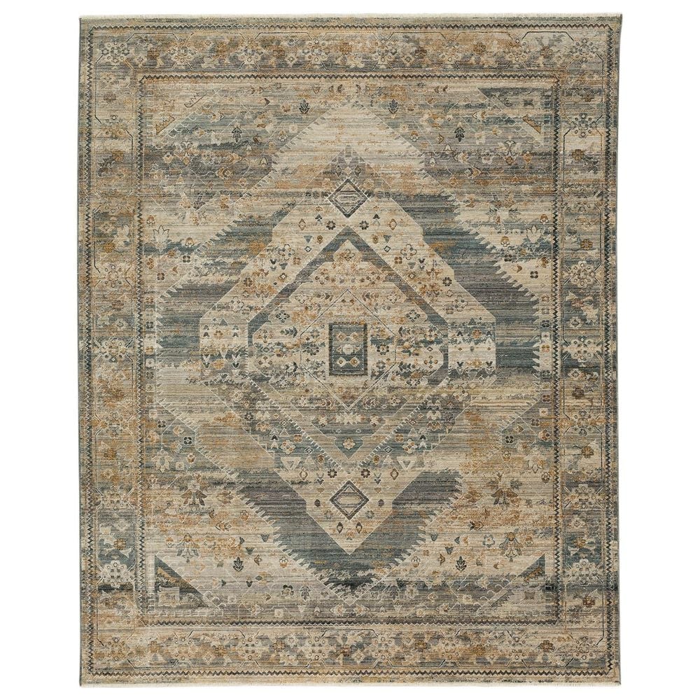 Karastan Echo Gamin 9" x 12"2" Grey Area Rug, , large