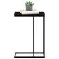 HOMLUX C Shaped Side Table in Americano and Black, , large