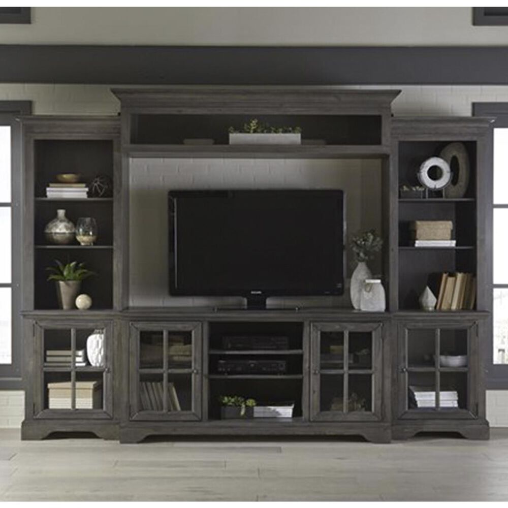 at HOME Dilworth 4Piece Entertainment Center in Storm Gray Nebraska Furniture Mart