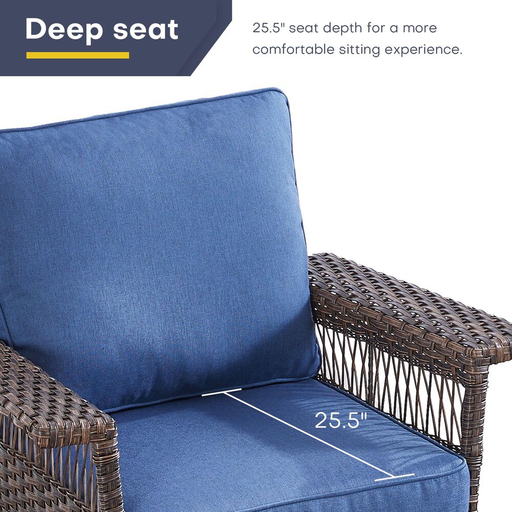 Sunwell Garden Patio Sationary Chair in Navy (Set of 2), , large