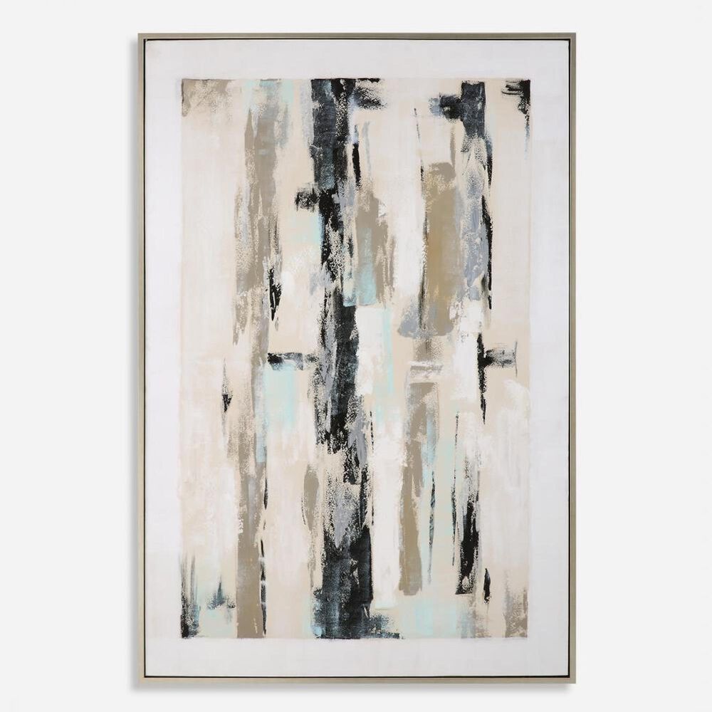 Uttermost Placidity 74" x 50" Abstract Art in Blue, Navy and Silver, , large