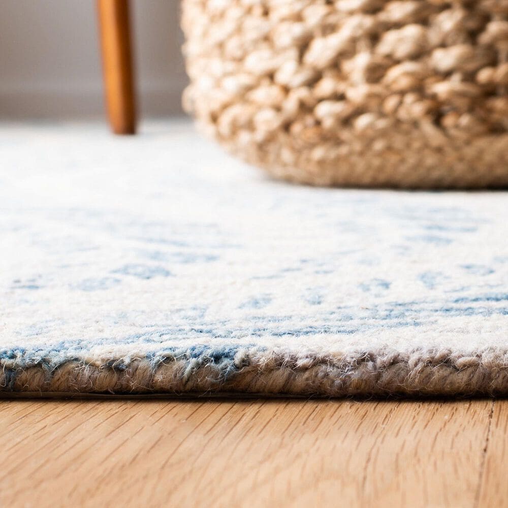 Safavieh Micro-Loop MLP170A 2&#39;3&quot; x 7&#39; Ivory and Blue Runner, , large