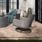 Ebel Outdoor Furniture Siena Patio Swivel Rocker Chair in Fog and Smoke, , large