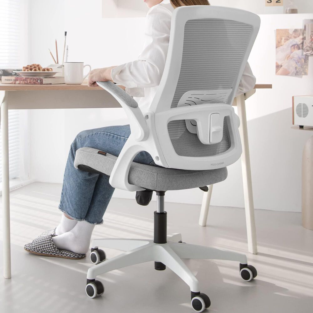 HOMLUX Swivel Ergonomic Office Chair with Headrest Lumbar Support in Gray, , large