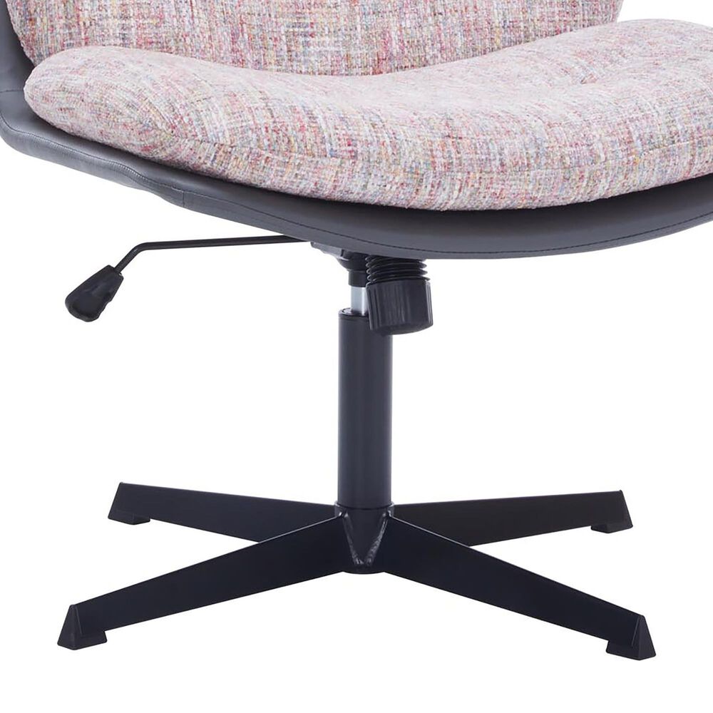 Impressions Vanity Alicia Vanity Chair with Pink Tweed Cushion in Black, , large