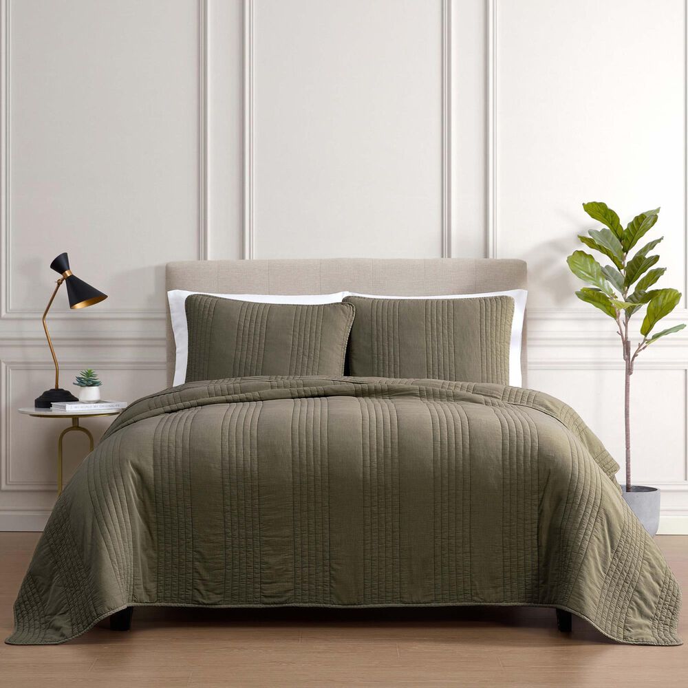 Hallmart Collectibles Sierra 3-Piece King Coverlet Set in Olive, , large