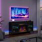 Classic Flame 56" TV Stand with Electric Fireplace in Black, , large