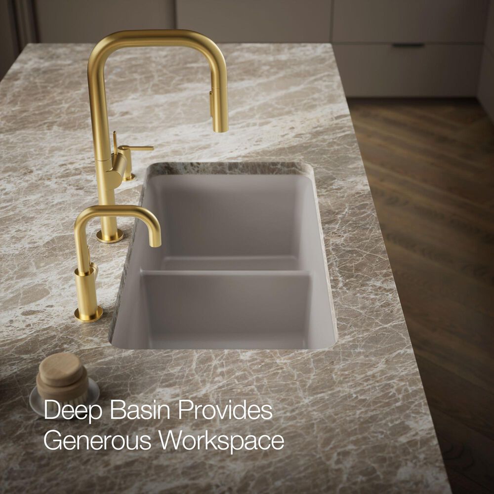 Kohler Cairn Undermount Double-Bowl Kitchen Sink in Matte Taupe, , large