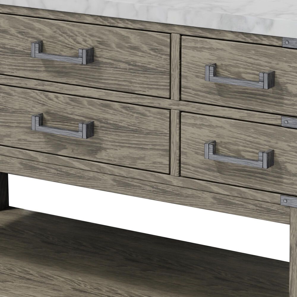 Lexora Home Norwalk 48&quot; Single Bathroom Vanity in Grey Oak with White Carrara Marble Top  and Rectangle Sink, , large