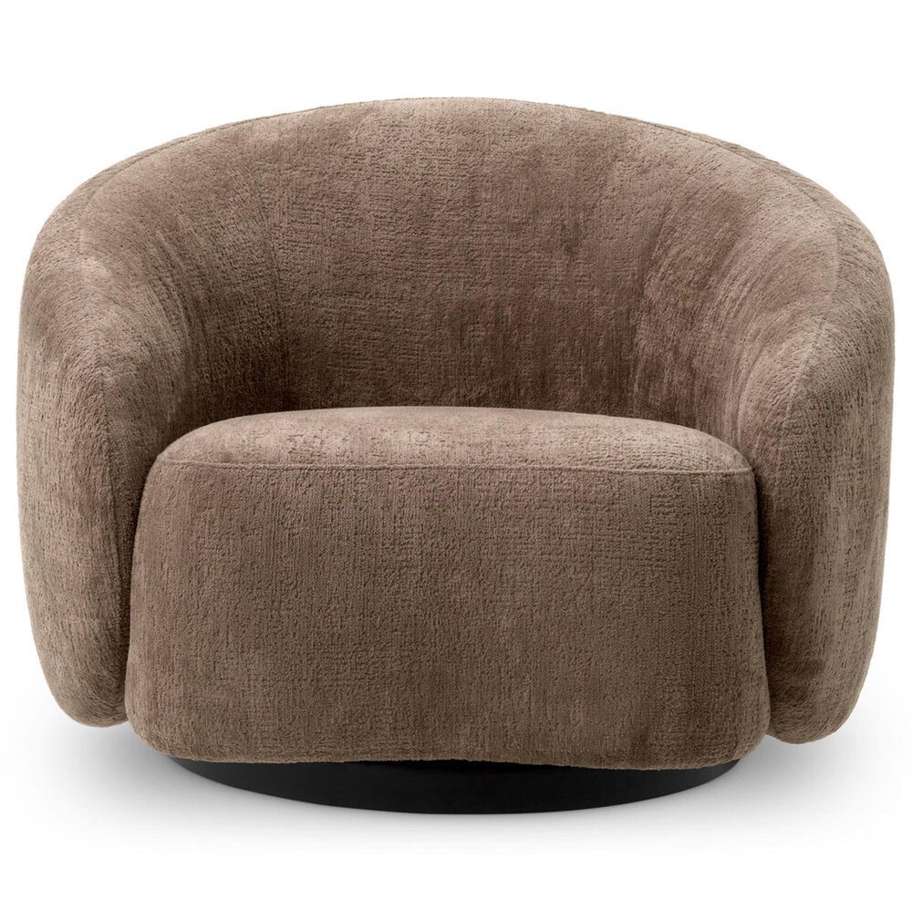 Eichholtz Amore Swivel Chair in Avelin Brown, , large