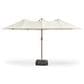 HOMLUX 15" Double-Sided Outdoor Market Umbrella with Sandbag Base and White LED Beads in White, , large