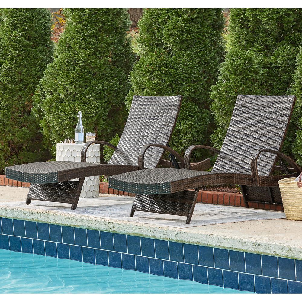 Ashley Kantana Patio Chaise Lounge in Brown &#40;Set of 2&#41;, , large