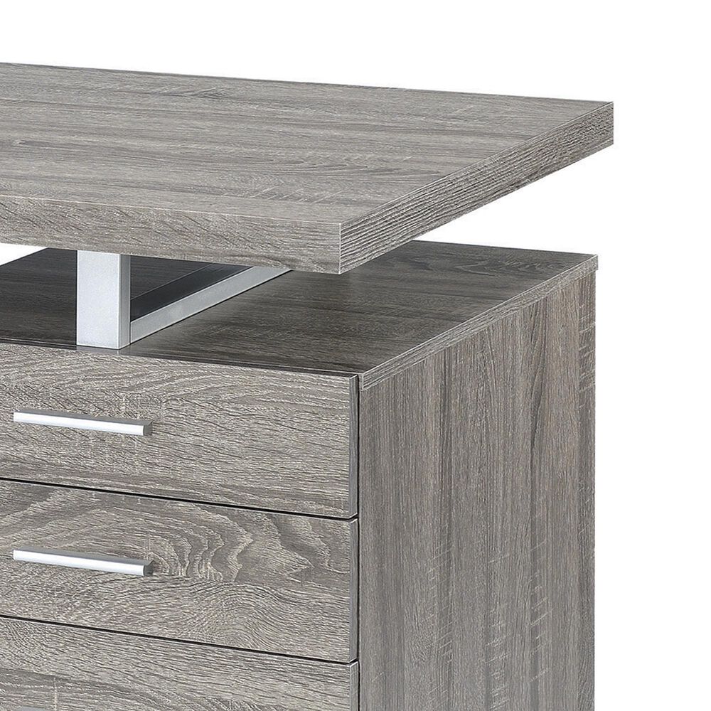 Pacific Landing Brennan 3-Drawer Office Desk in Weathered Grey and Silver, , large
