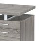 Pacific Landing Brennan 3-Drawer Office Desk in Weathered Grey and Silver, , large