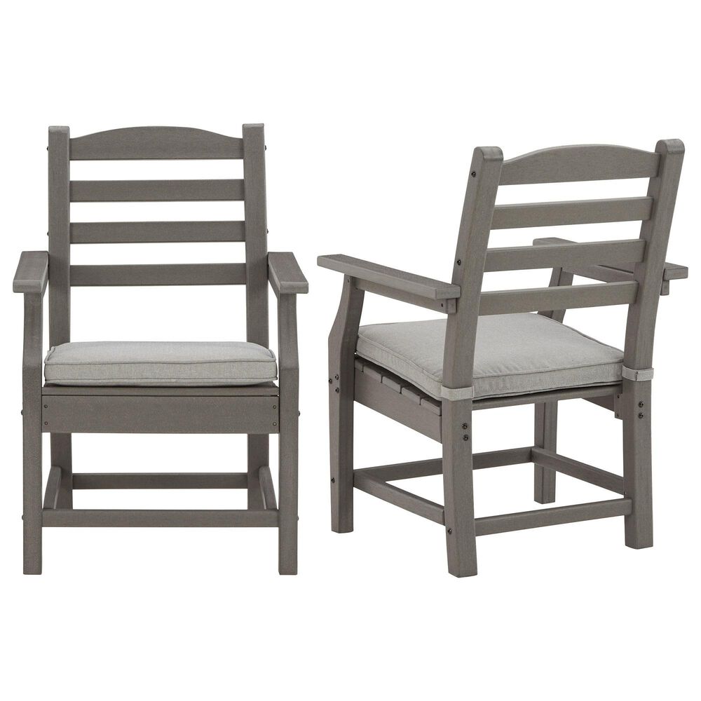 Ashley Visola Dining Chair with Cushion in Gray - Set of 2, , large