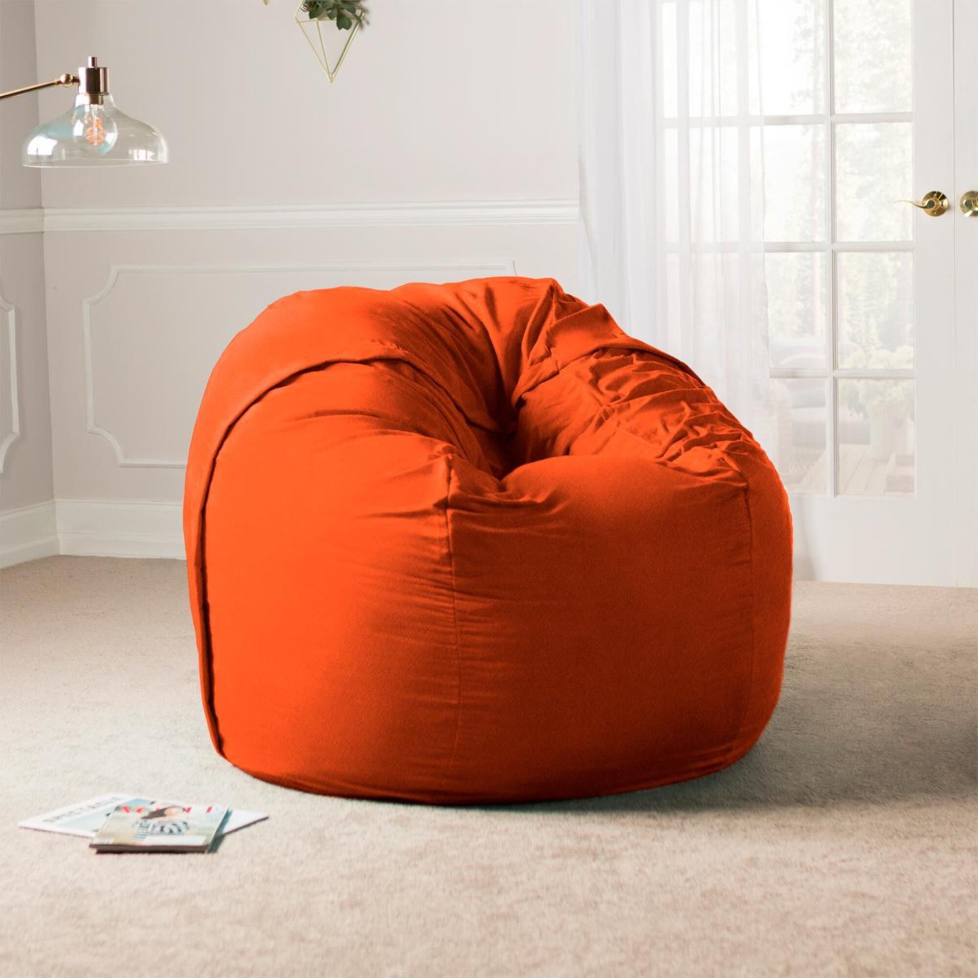Jaxx 5' Large Bean Bag with Removable Cover in Mandarin