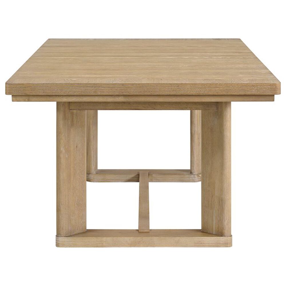 Emerald Home Furnishings Pacific Grove Trestle Dining Table in Sand Dune Brown - Table Only, , large