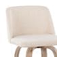 LumiSource Toriano Swivel Counter Stool with Cream Noise Fabric Upholstery in Whitewashed and Black (Set of 2), , large