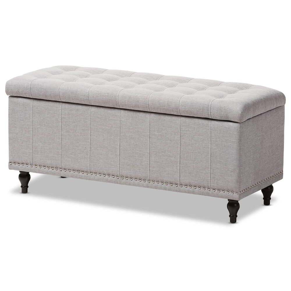 Baxton Studio Kaylee Storage Ottoman Bench in Grayish Beige, , large