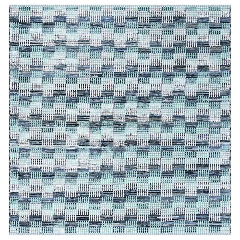 Safavieh Montauk Geometric 6" Square Turquoise and Multicolor Area Rug, , large