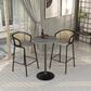 Leisuremod LeisureMod Verve Collection Modern Bar Height Table Black Base with 27 Round Marble Grey Sintered Stone Top, , large