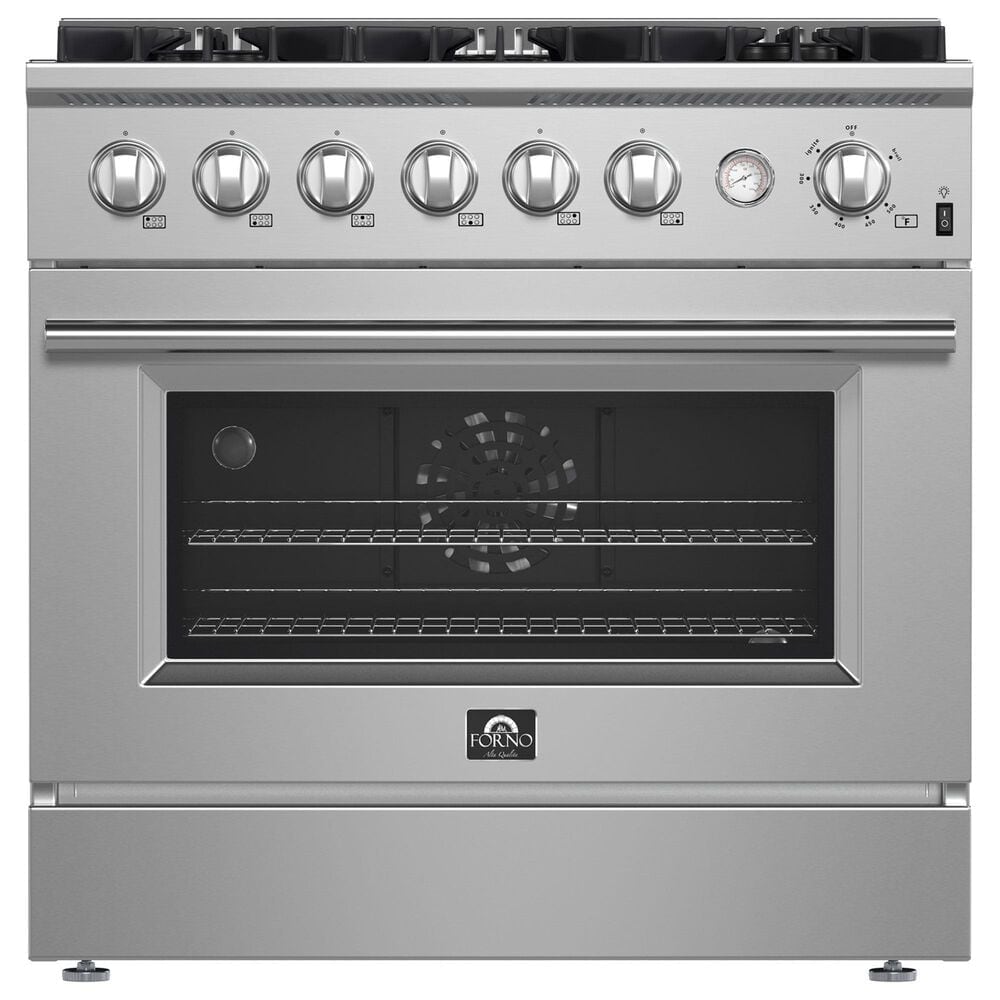 Forno Marco 36" Freestanding Gas Range in Stainless Steel, , large