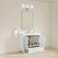37B Claudine 36" Single Bathroom Vanity in Bright White with Glossy White Composite Stone Top and Backsplash, , large