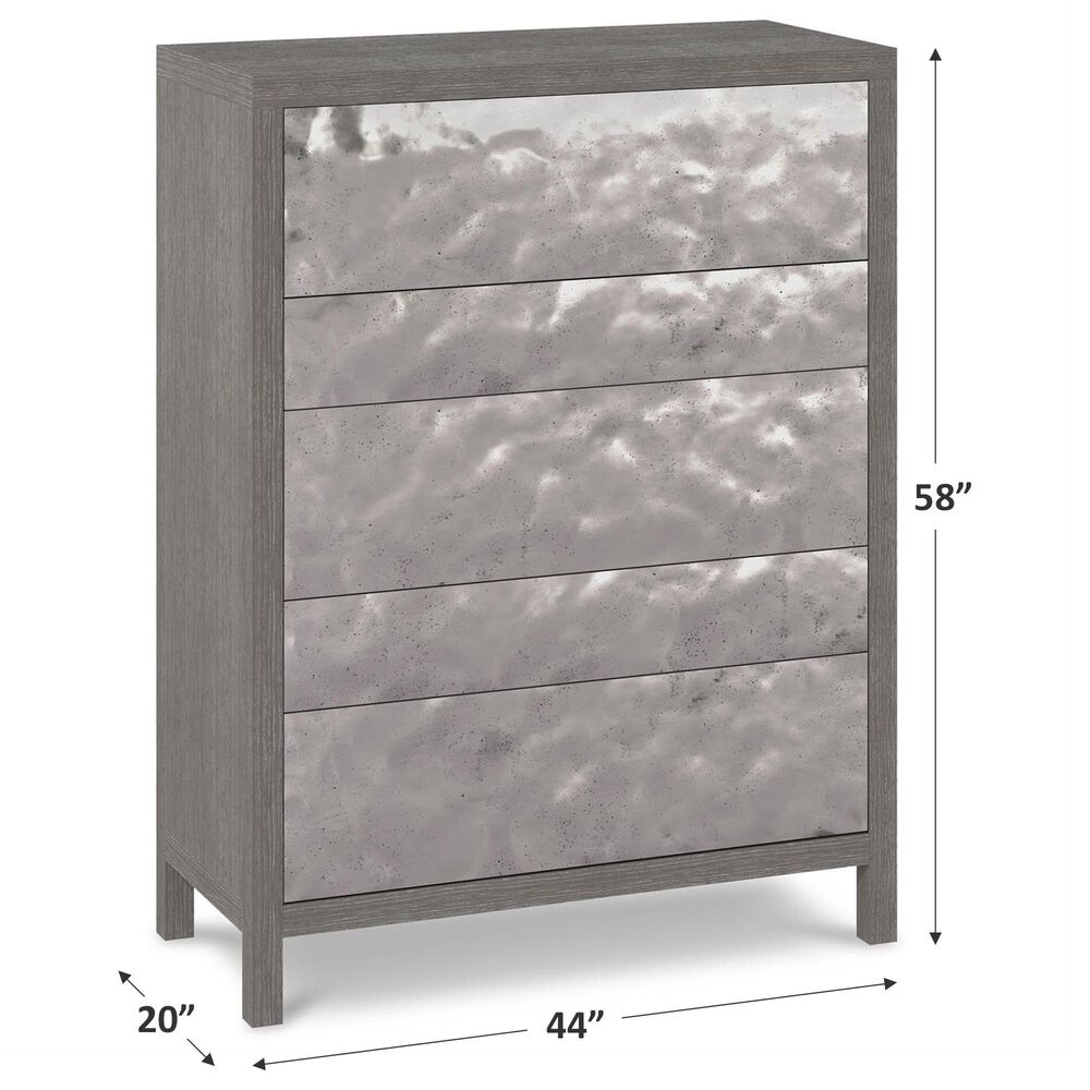 Bernhardt Prado Tall Drawer Chest in Porcini and Bright Graphite Finish, , large