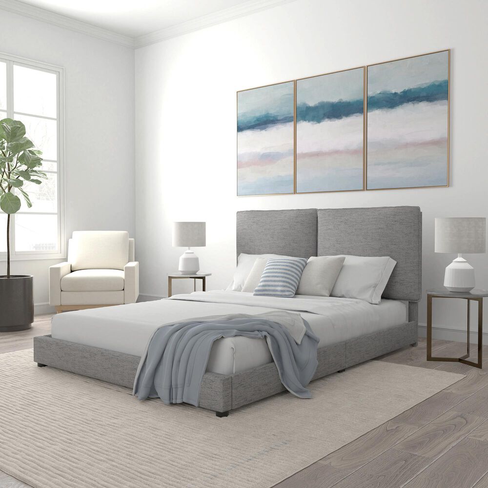 Richlands Furniture Arden Queen Upholstered Platform Bed in Nature Gray, , large
