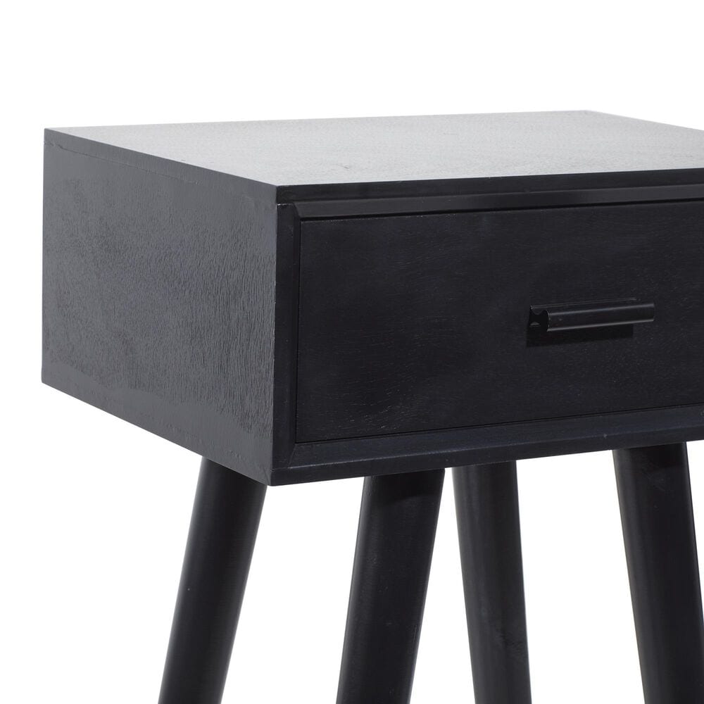 Maple and Jade End Table with Drawer in Black, , large