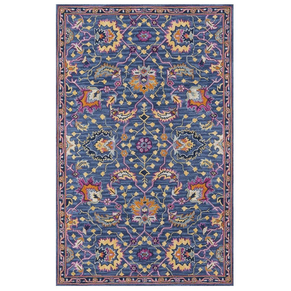 Momeni Ibiza IBI-03 5" x 8" Blue Area Rug, , large