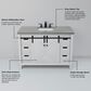Lexora Home Marsyas 48" Single Bathroom Vanity in White with Grey Quartz Top and Rectangular Sink, , large