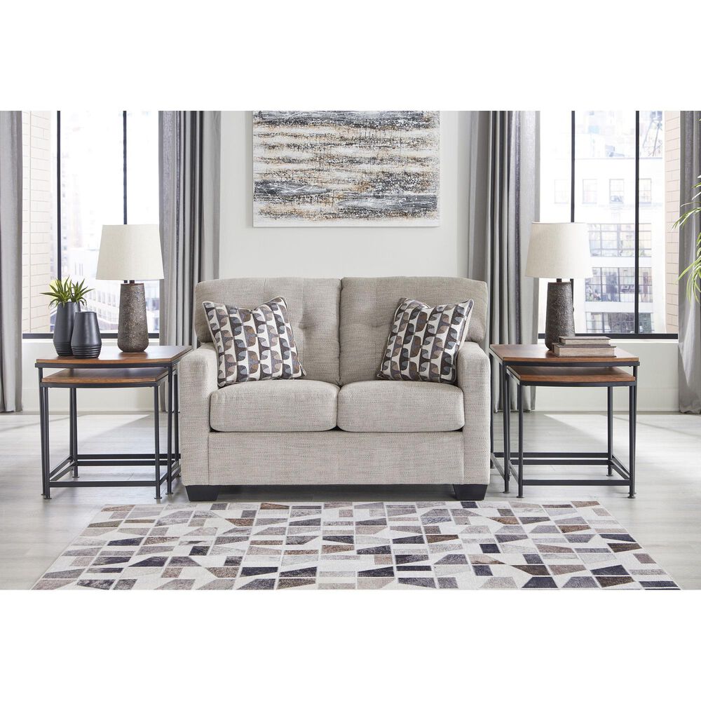Ashley Mahoney Stationary Loveseat in Pebble, , large