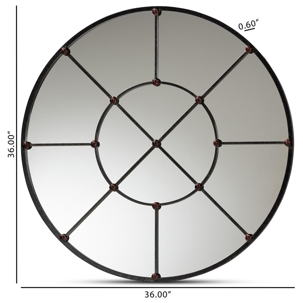 Baxton Studio Ohara Accent Wall Mirror in Black, , large