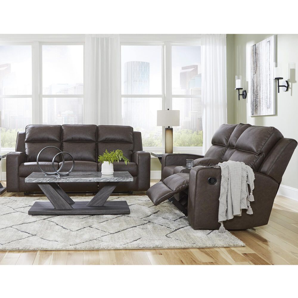 Ashley Lavenhorne Manual Loveseat in Granite, , large