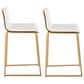 Lumisource Mason 26" Counter Stool with White Cushion in Gold and Walnut (Set of 2), , large
