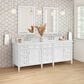 James Martin Brittany 84" Double Bathroom Vanity in Bright White with 3 cm White Zeus Top and Rectangular Sinks, , large