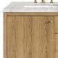 James Martin Vanities Hudson 60" Double Bathroom Vanity in Light Natural Oak with 3 cm Eternal Jasmine Pearl Quartz Top and Rectangular Sinks, , large