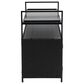 Hearth and Haven Patio Bar Cart with Glass Top and Storage Cabinet in Black, , large