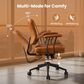 HOMLUX Executive Office Chair with PU Fabric Cushion in Brown, , large