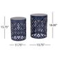 Hearth and Haven Outdoor Side Table with Floral Pattern in Navy Blue (Set of 2), , large