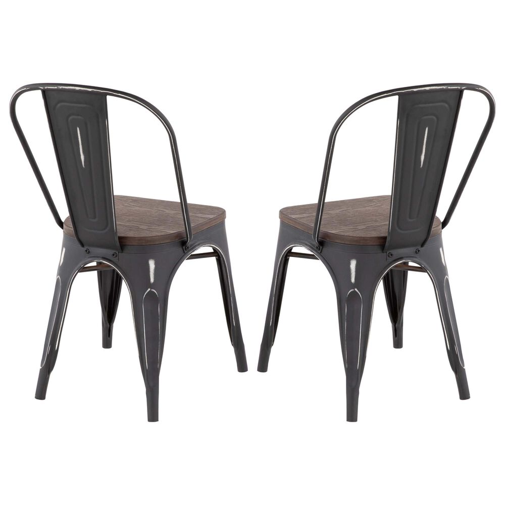 Lumisource Oregon Stackable Dining Chair in Vintage Espresso/Vintage Black &#40;Set of 2&#41;, , large