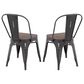 Lumisource Oregon Stackable Dining Chair in Vintage Espresso/Vintage Black (Set of 2), , large