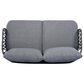 Hearth and Haven 4-Piece Patio Conversation Set with Gray Cushion in Black, , large