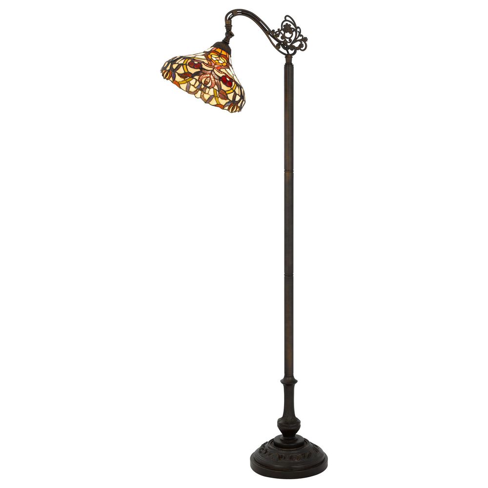 Cal Lighting Bellscroft Tiffany Floor Lamp in Matte Black, , large