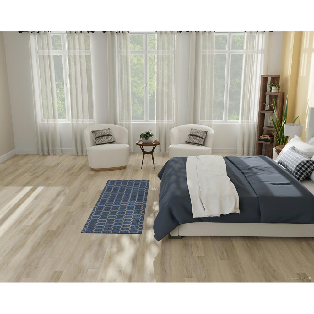 Nourison Twist Reversible 2&#39; x 6&#39; Blue Indoor/Outdoor Runner, , large