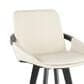 LumiSource Cosmo 26" Swivel Counter Stool with Cream Upholstery in Black (Set of 2), , large