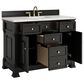 James Martin Vanities Brookfield 48" Single Bathroom Vanity in Black Onyx with 3 cm Ethereal Noctis Quartz Top and Rectangular Sink, , large